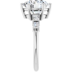 14K X1 White Gold 9.4 mm Round Ring Mounting – image 7