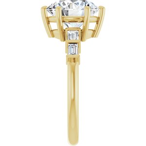 18K Yellow Gold 9.4 mm Round Ring Mounting – image 7