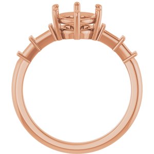 18K Rose Gold 9x7 mm Oval Ring Mounting – image 4