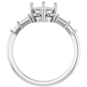 Platinum 9x7 mm Oval Ring Mounting – image 4
