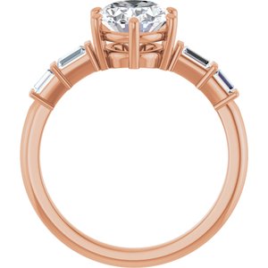 14K Rose Gold 9x7 mm Oval 1/4 CTW Lab-Grown Diamond Semi-Set Ring – image 3