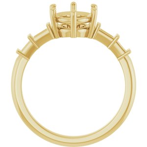 10K Yellow Gold 9x7 mm Oval Ring Mounting – image 4