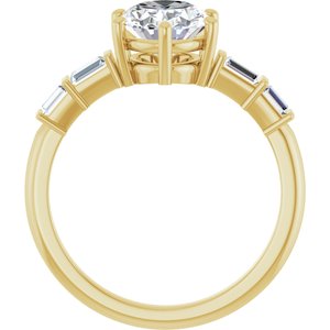 10K Yellow Gold 9x7 mm Oval Ring Mounting – image 3