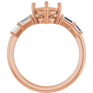 14K Rose Gold 9x7 mm Oval 1/4 CTW Natural Diamond Semi-Set Ring – image 4