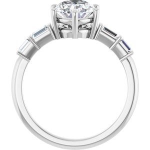 14K White Gold 9x7 mm Oval 1/4 CTW Lab-Grown Diamond Semi-Set Ring – image 3