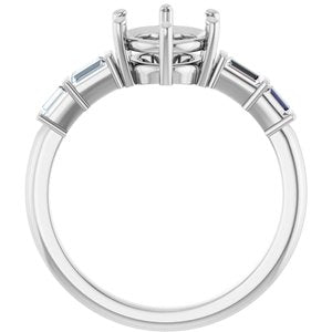 14K White Gold 9x7 mm Oval 1/4 CTW Natural Diamond Semi-Set Ring – image 4