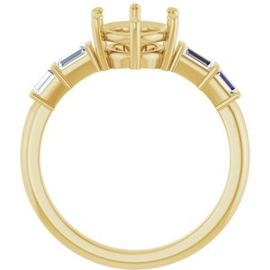 14K Yellow Gold 9x7 mm Oval 1/4 CTW Natural Diamond Semi-Set Ring – image 4