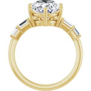 18K Yellow Gold 11x9 mm Oval Ring Mounting – image 3