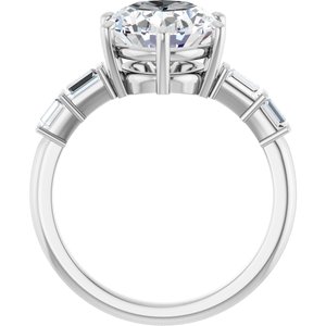 10K White Gold 11x9 mm Oval Ring Mounting – image 3