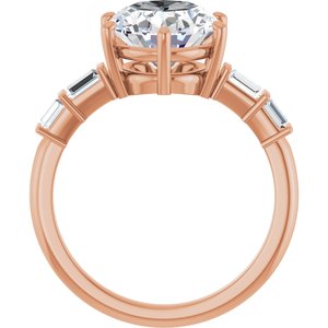 14K Rose Gold 11x9 mm Oval Ring Mounting – image 3