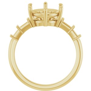 10K Yellow Gold 11x9 mm Oval Ring Mounting – image 4