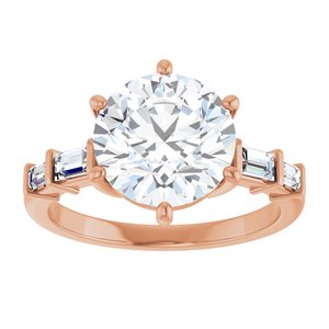 14K Rose Gold 9.4 mm Round 1/4 CTW Lab-Grown Diamond Semi-Set Ring – image 5