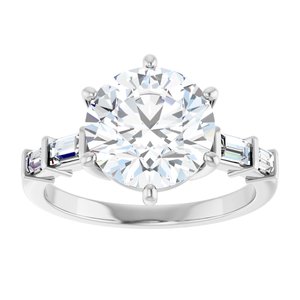 10K White Gold 9.4 mm Round Ring Mounting – image 5