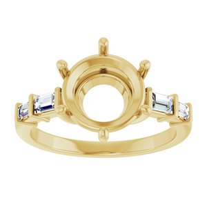 14K Yellow Gold 9.4 mm Round 1/4 CTW Lab-Grown Diamond Semi-Set Ring – image 6