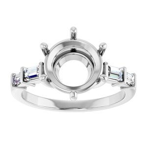 Platinum 9.4 mm Round 1/4 CTW Natural Diamond Semi-Set Ring – image 6