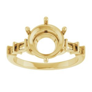 10K Yellow Gold 9.4 mm Round Ring Mounting – image 6