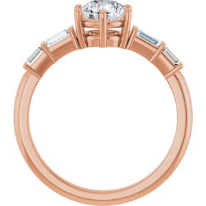 14K Rose Gold 6 mm Round Ring Mounting – image 3