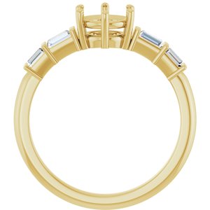 14K Yellow Gold 6 mm Round 1/4 CTW Lab-Grown Diamond Semi-Set Ring – image 4