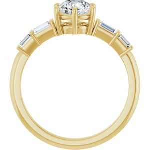14K Yellow Gold 6 mm Round 1/4 CTW Natural Diamond Semi-Set Ring – image 3