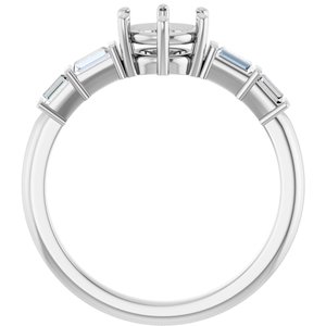 Platinum 6 mm Round 1/4 CTW Natural Diamond Semi-Set Ring – image 4