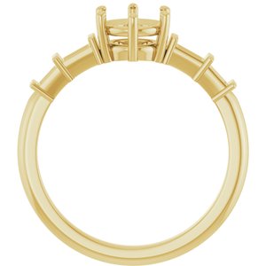 18K Yellow Gold 6 mm Round Ring Mounting – image 4