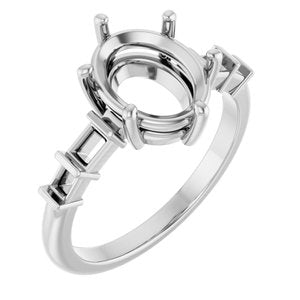 18K White Gold 10x8 mm Oval Ring Mounting – image 2