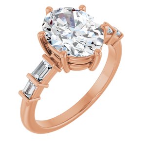 10K Rose Gold 10x8 mm Oval Ring Mounting