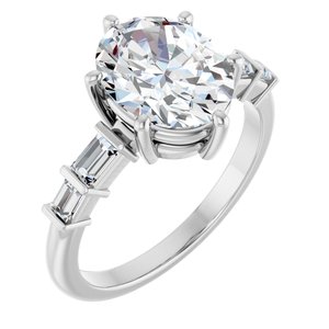 14K White Gold 10x8 mm Oval 1/4 CTW Lab-Grown Diamond Semi-Set Ring