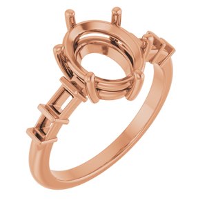 14K Rose Gold 10x8 mm Oval Ring Mounting – image 2