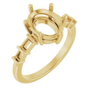 18K Yellow Gold 10x8 mm Oval Ring Mounting – image 2