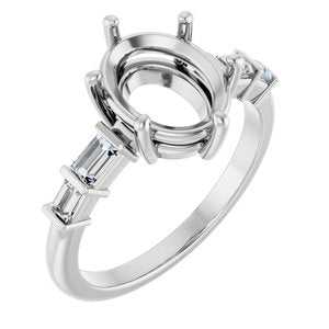 14K White Gold 10x8 mm Oval 1/4 CTW Lab-Grown Diamond Semi-Set Ring – image 2