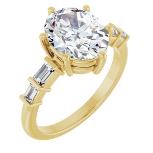 14K Yellow Gold 10x8 mm Oval 1/4 CTW Lab-Grown Diamond Semi-Set Ring