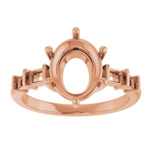 14K Rose Gold 10x8 mm Oval Ring Mounting – image 6