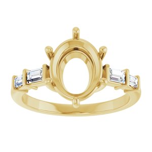 14K Yellow Gold 10x8 mm Oval 1/4 CTW Lab-Grown Diamond Semi-Set Ring – image 6