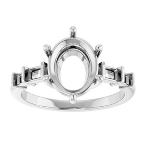 14K White Gold 10x8 mm Oval Ring Mounting – image 6