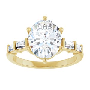 14K Yellow Gold 10x8 mm Oval 1/4 CTW Lab-Grown Diamond Semi-Set Ring – image 5