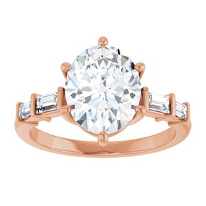 14K Rose Gold 10x8 mm Oval 1/4 CTW Natural Diamond Semi-Set Ring – image 5