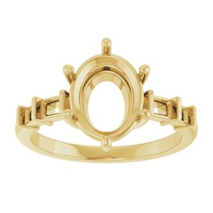 10K Yellow Gold 10x8 mm Oval Ring Mounting – image 6