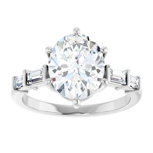 14K X1 White Gold 10x8 mm Oval Ring Mounting – image 5