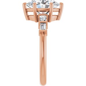 18K Rose Gold 10x8 mm Oval Ring Mounting – image 7
