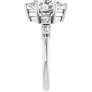 Platinum 10x8 mm Oval 1/4 CTW Natural Diamond Semi-Set Ring – image 7