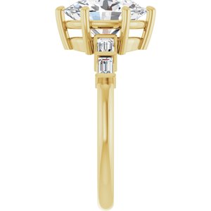 14K Yellow Gold 10x8 mm Oval 1/4 CTW Lab-Grown Diamond Semi-Set Ring – image 7