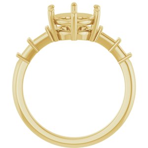 10K Yellow Gold 10x8 mm Oval Ring Mounting – image 4