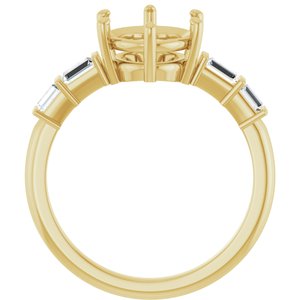 14K Yellow Gold 10x8 mm Oval 1/4 CTW Lab-Grown Diamond Semi-Set Ring – image 4