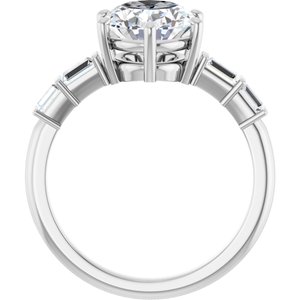 14K White Gold 10x8 mm Oval 1/4 CTW Lab-Grown Diamond Semi-Set Ring – image 3
