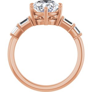 10K Rose Gold 10x8 mm Oval Ring Mounting – image 3