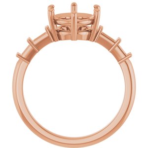 14K Rose Gold 10x8 mm Oval Ring Mounting – image 4