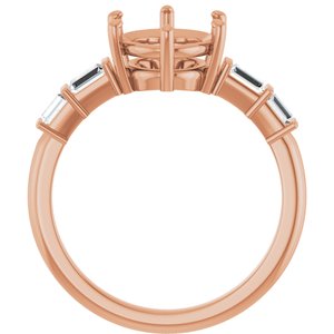 14K Rose Gold 10x8 mm Oval 1/4 CTW Natural Diamond Semi-Set Ring – image 4