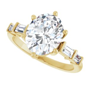 10K Yellow Gold 10x8 mm Oval Ring Mounting – image 8