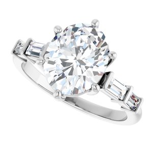 Platinum 10x8 mm Oval 1/4 CTW Lab-Grown Diamond Semi-Set Ring – image 8